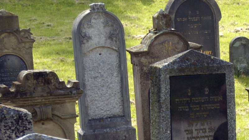 Grabsteine auf dem jüdischen Friedhof Buttenwiesens