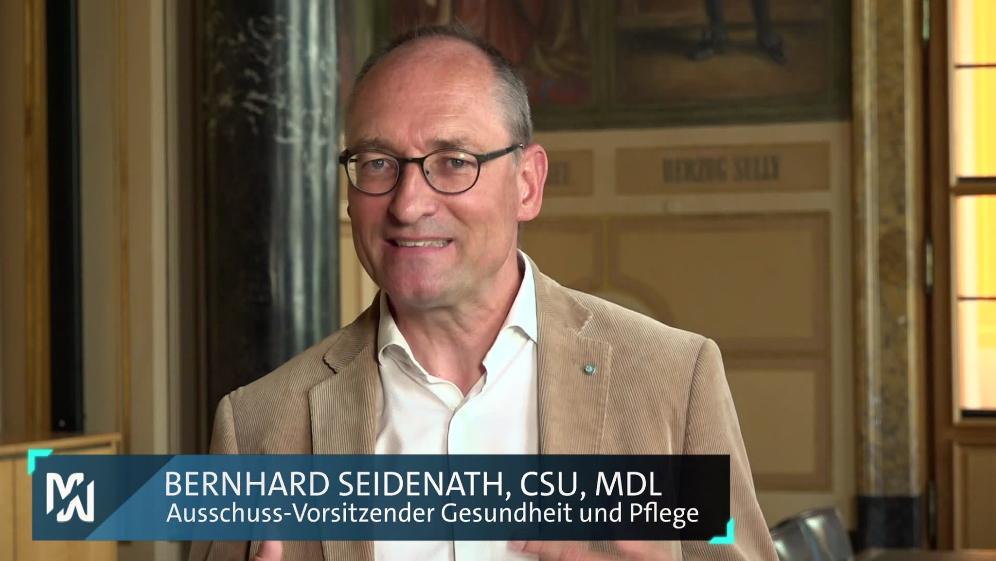 Bernhard Seidenath, Ausschuss-Vorsitzender Gesundheit und Pflege im Interview mit dem Bayerischen Rundfunk.