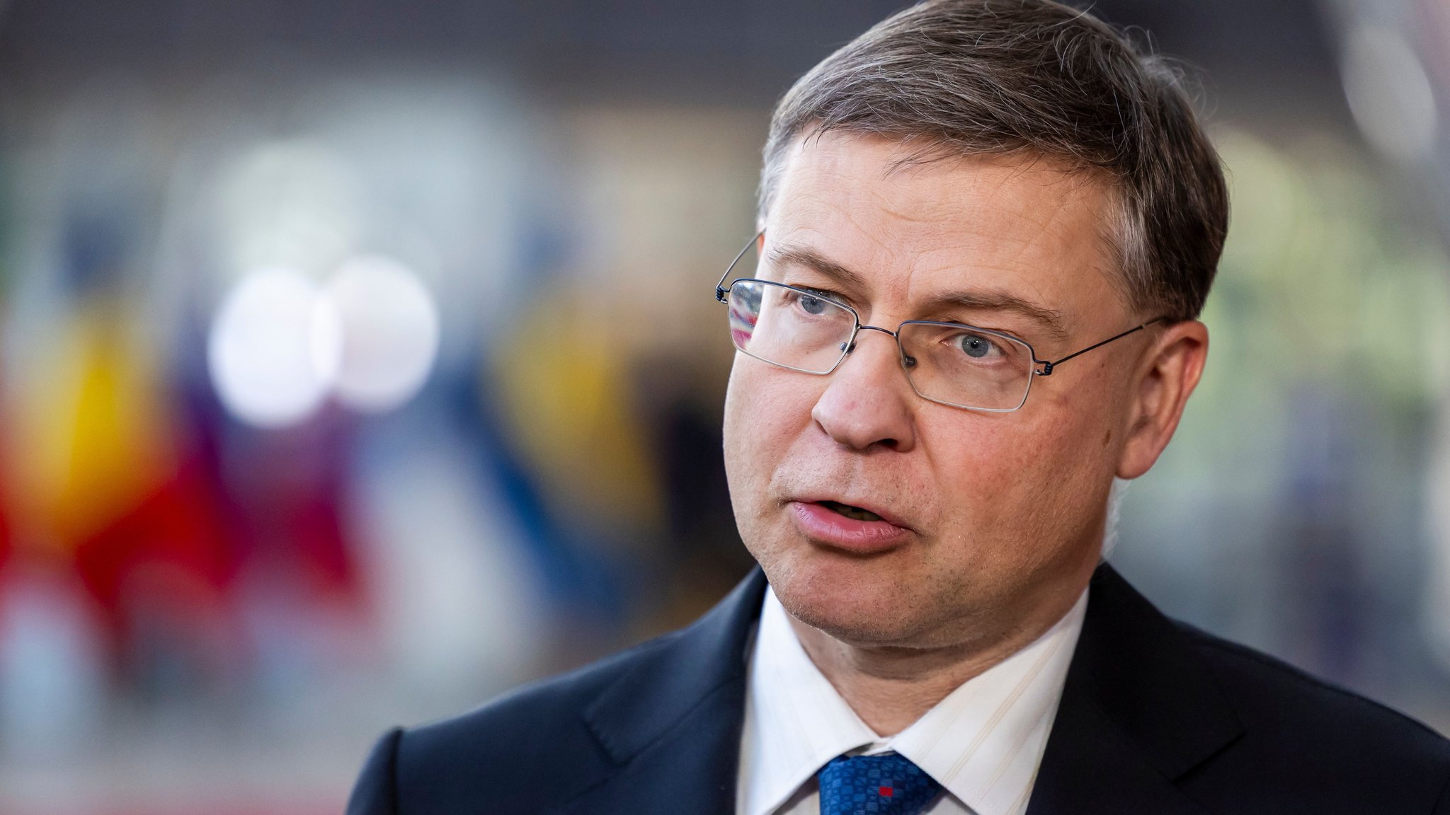 Der für Wirtschaft und Produktivität, Umsetzung und Vereinfachung zuständige EU-Kommissar Valdis Dombrovskis
