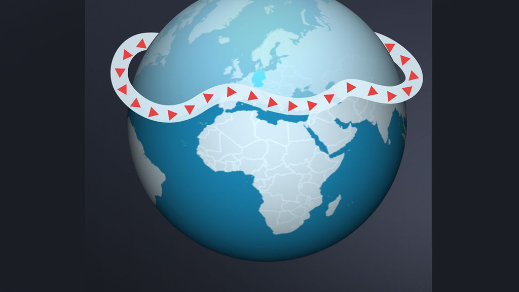 Grafik: Jetstream-Lage auf der Nordhalbkugel im Mai 2021 | Bild: BR Grafik: Jetstream-Lage auf der Nordhalbkugel im Mai 2021