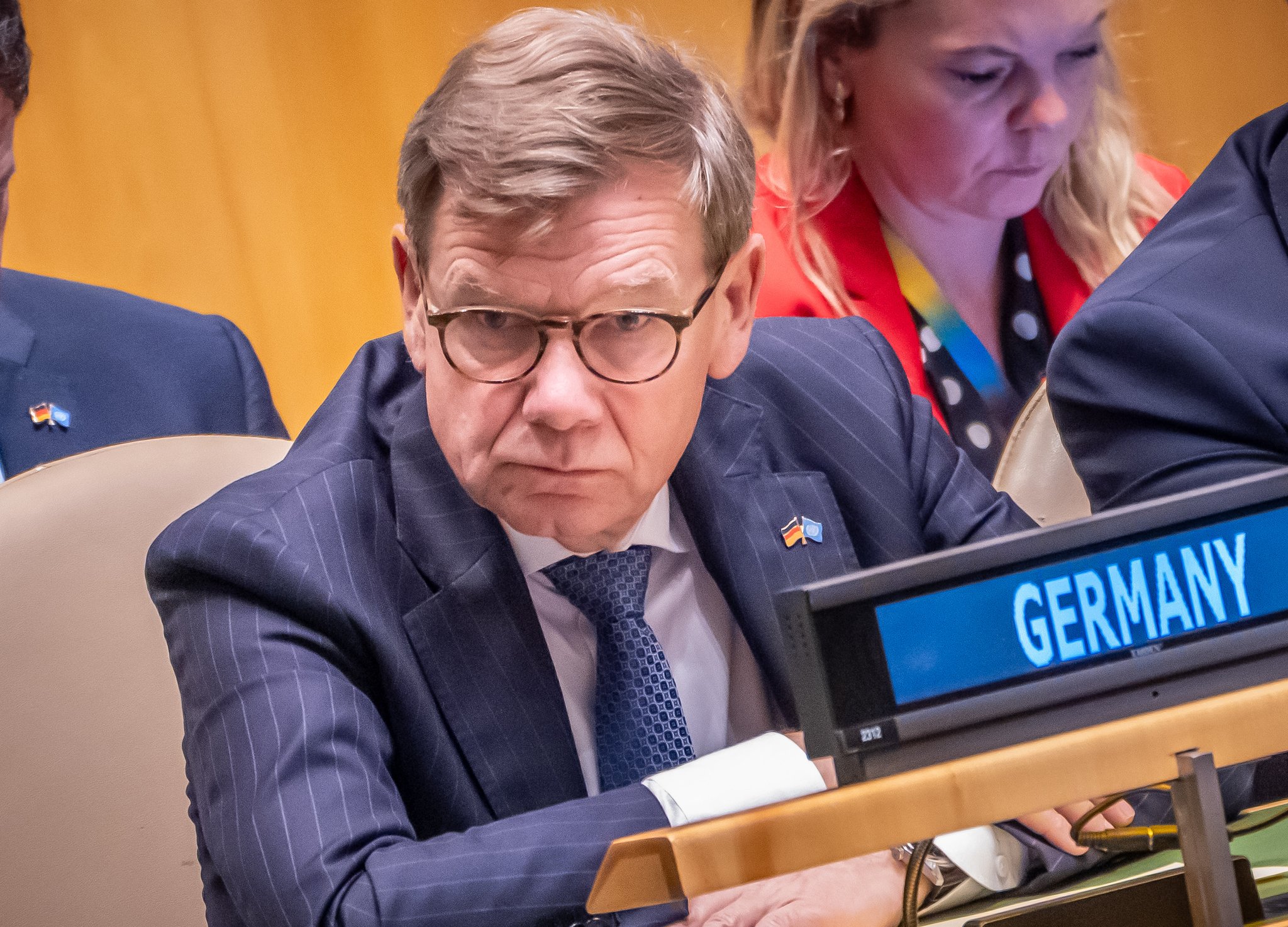 Außenminister Johann Wadephul (CDU) nimmt an der Sitzung der Generalversammlung der Vereinten Nationen (UN) teil. | Bild: picture alliance/dpa | Michael Kappeler Außenminister Johann Wadephul (CDU) nimmt an der Sitzung der Generalversammlung der Vereinten Nationen (UN) teil.