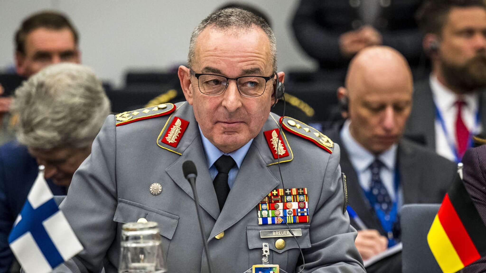 General Carsten Breuer, Generalinspekteur der Bundeswehr, beim Treffen der "Koalition der Willigen"