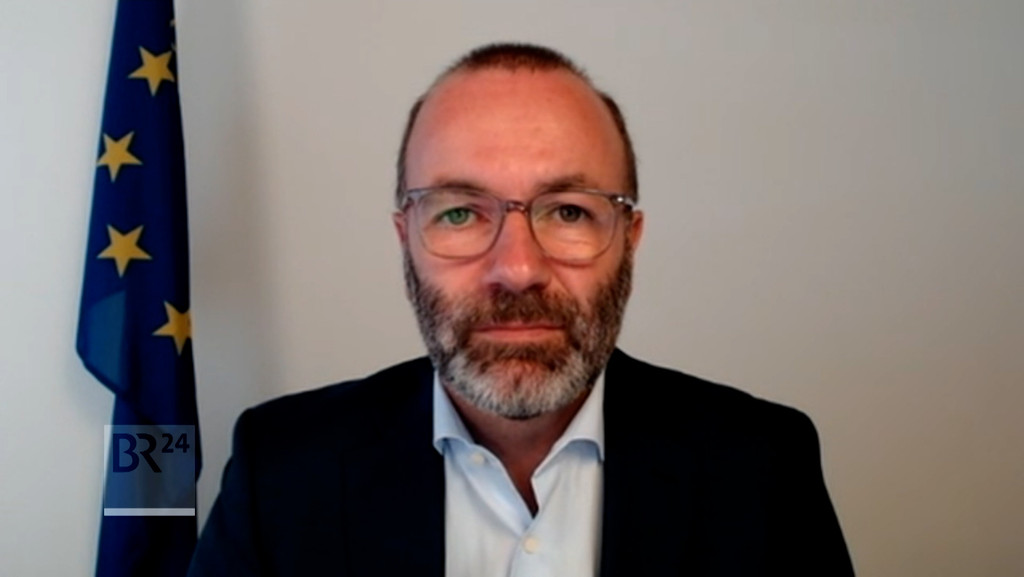 Der EVP-Vorsitzende Manfred Weber im Gespräch mit BR24. | Bild: BR24 Der EVP-Vorsitzende Manfred Weber im Gespräch mit BR24.