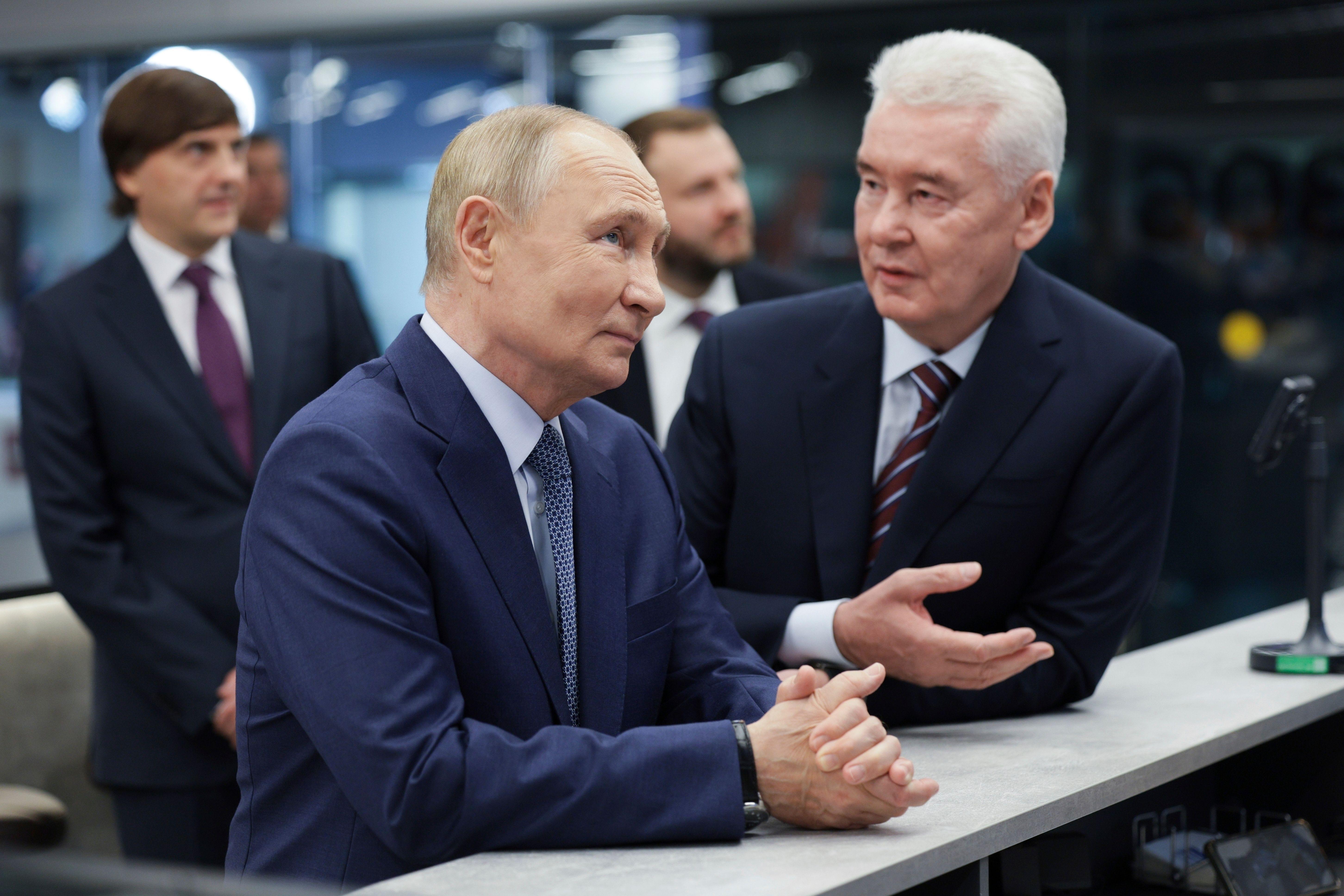 Der russische Präsident mit dem Moskauer Bürgermeister