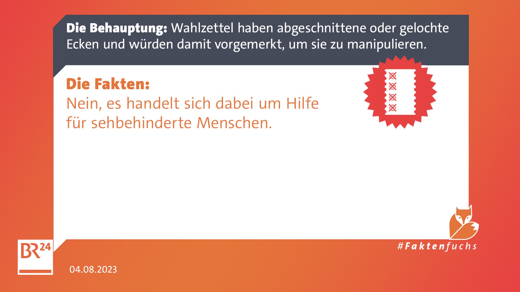 Gelochte oder abgeschnittene Ecken sind Hilfen für sehbehinderte Menschen.