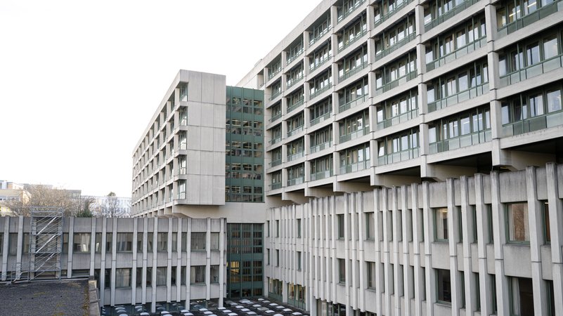 Außenansicht des Strafjustizzentrums in München | Bild: picture alliance/dpa | Lukas Barth Außenansicht des Strafjustizzentrums in München