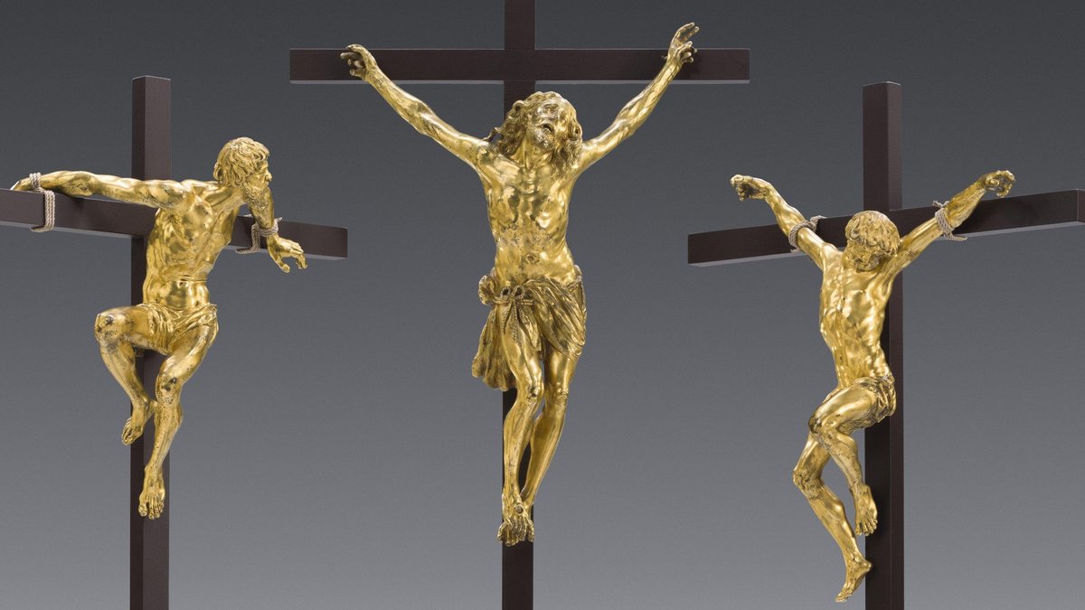 Jesus und die zwei Schächer am Kreuz im Bayerischen Nationalmuseum