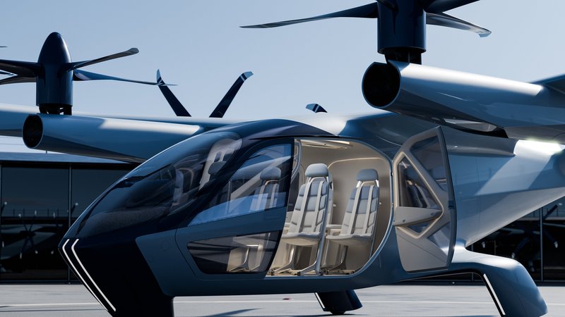 Studie eines Flugtaxis von Hyundai - S-A2 | Bild: picture alliance / Cover Images | Supernal/Hyundai Studie eines Flugtaxis von Hyundai - S-A2