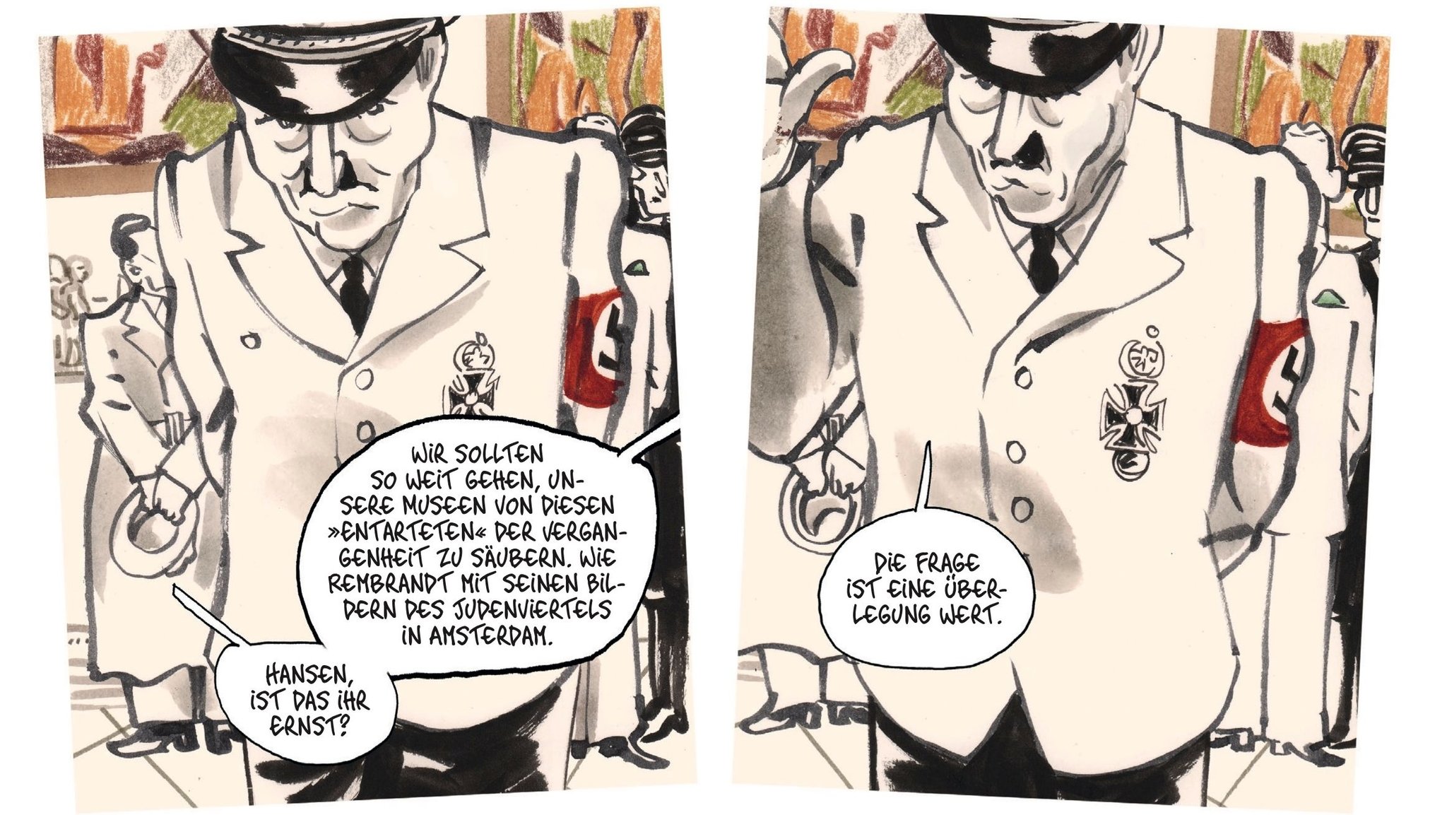 Hitler im Comic "Zwei weibliche Halbakte" | Bild: Luz/Reprodukt Hitler im Comic "Zwei weibliche Halbakte"