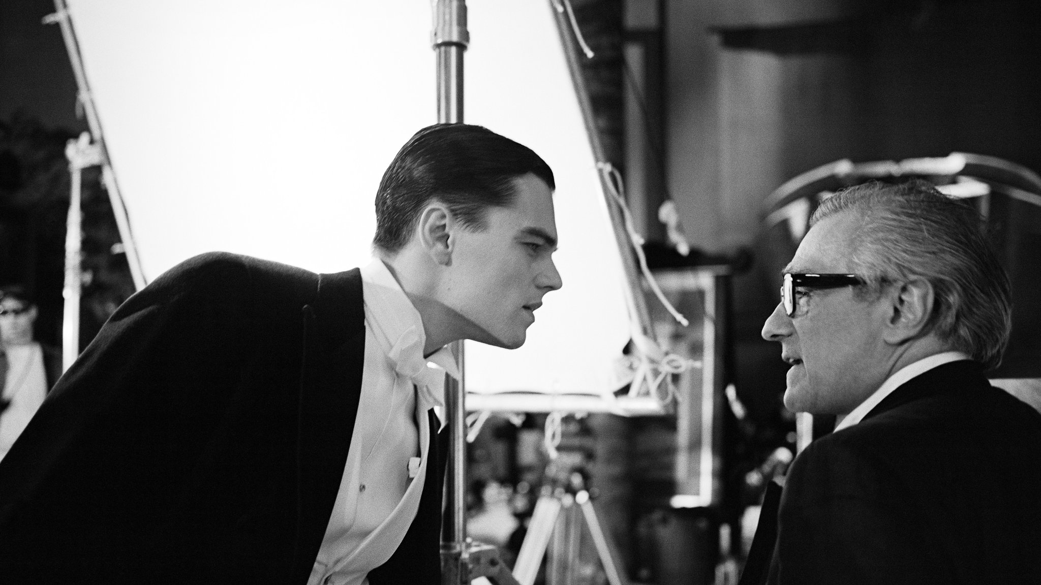 Archivfoto von Leonardo DiCaprio und Martin Scorsese am Set von "The Aviator".