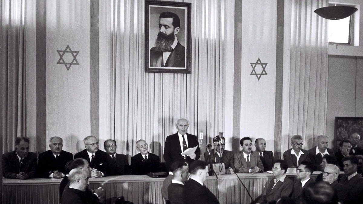 David Ben Gurion erklärt die Gründung Israels am 14.5.1948