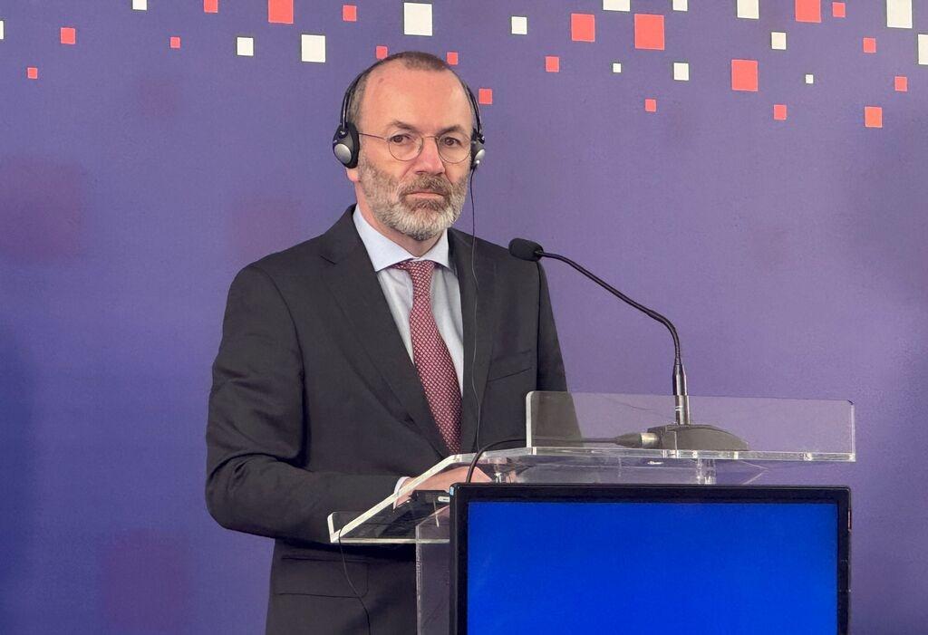 31.01.2026, Kroatien, Zagreb: Partei- und Fraktionsvorsitzender der EVP Manfred Weber (CSU) beim Treffen der Europäischen Volkspartei (EVP). Foto: Michael Fischer/dpa +++ dpa-Bildfunk +++