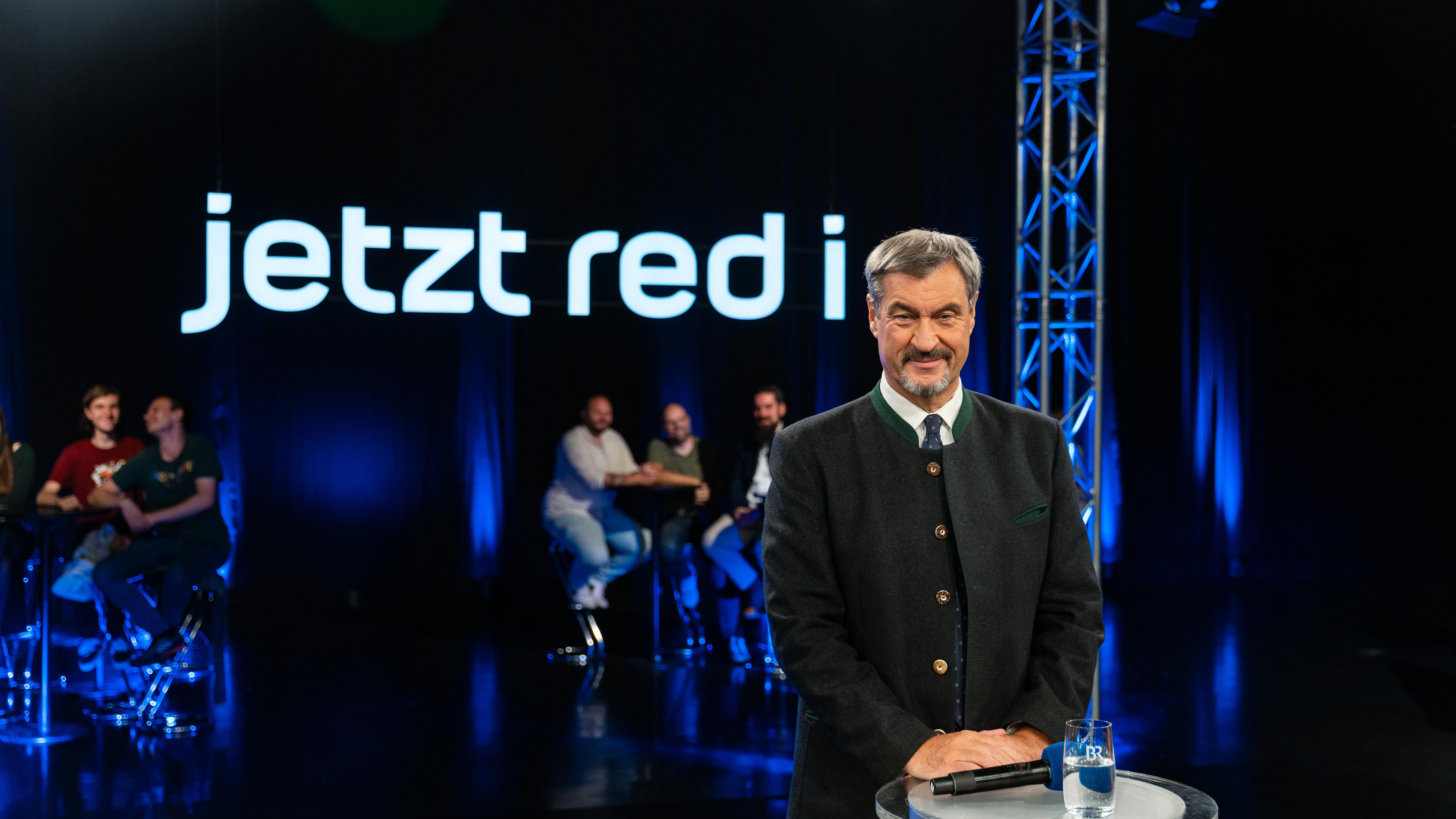 Markus Söder im BR-Studio in Unterföhring bei "jetzt red i"