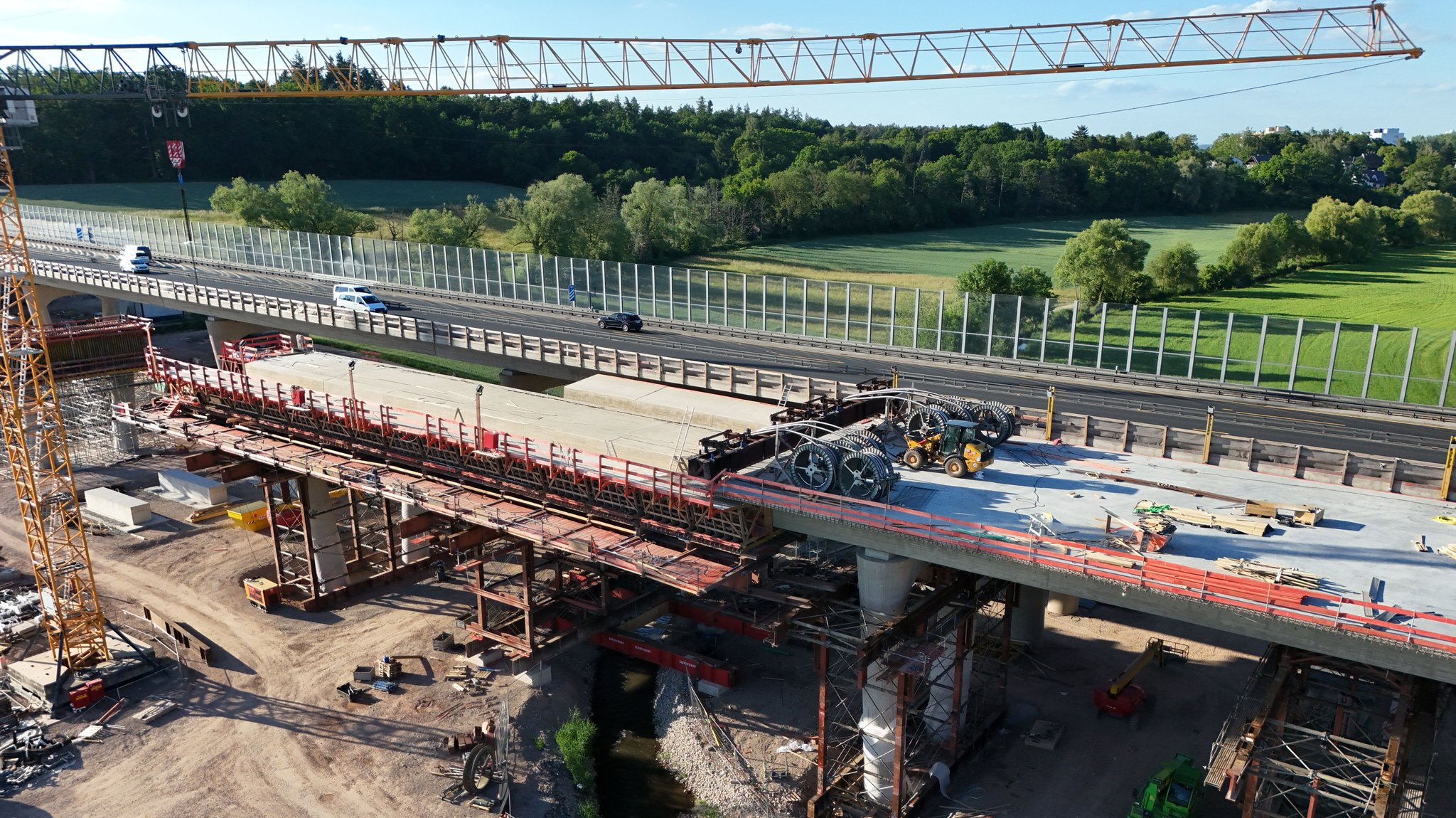 Baustelle: Autobahnbrücke auf der A3 bei Erlangen | Bild: picture alliance / SvenSimon | Frank Hoermann Baustelle: Autobahnbrücke auf der A3 bei Erlangen