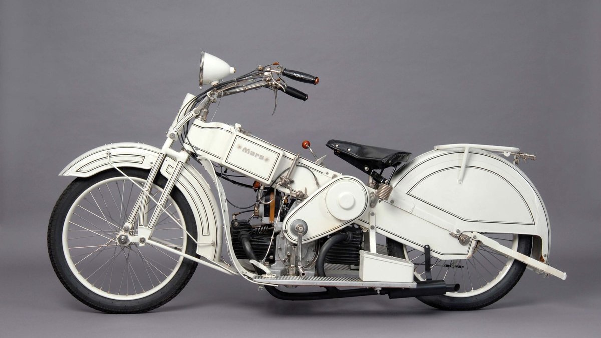 weißes Motorrad