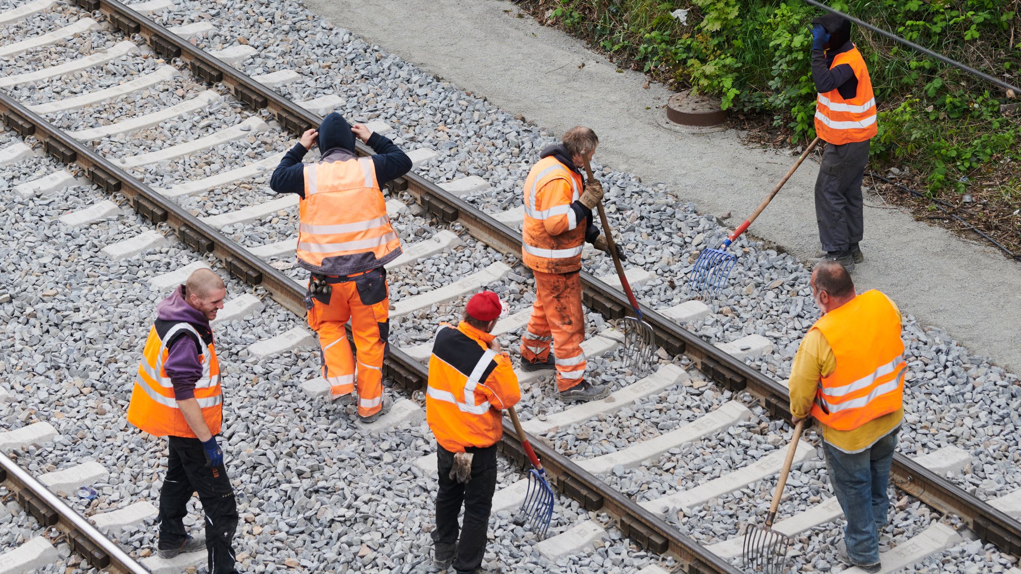 Bauarbeiten an einer Bahnstrecke (Symbolfoto)