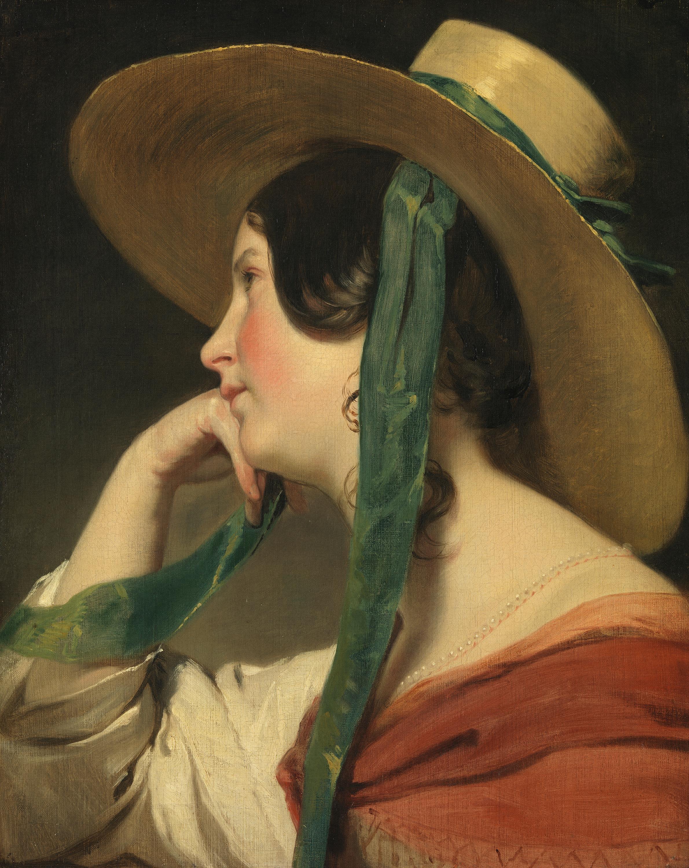 Friedrich von Amerling, Junges Mädchen mit Strohhut, um 1835.