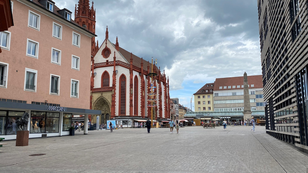Auf dem Würzburger Marktplatz ist es oftmals deutlich wärmer als in umliegenden Stadtteilen.