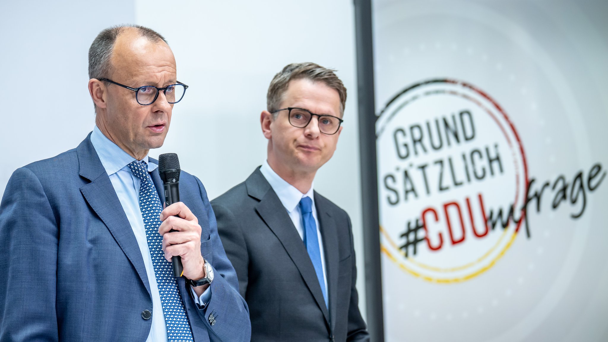 Archivbild: Friedrich Merz und Carsten Linnemann, 17.4.2023 