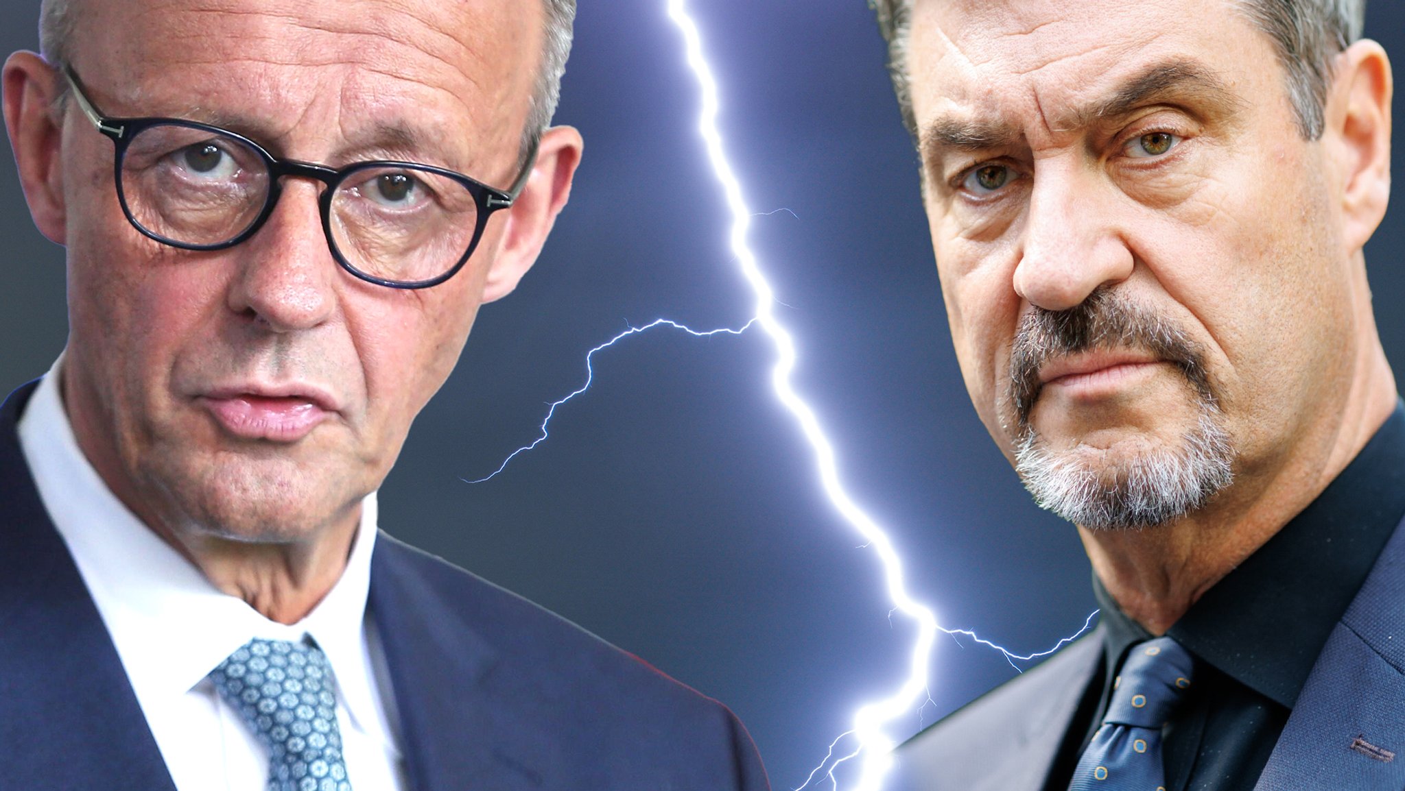 CDU-Vorsitzender und Bundeskanzler Friedrich Merz (li.) und CSU-Chef Markus Söder (re.)