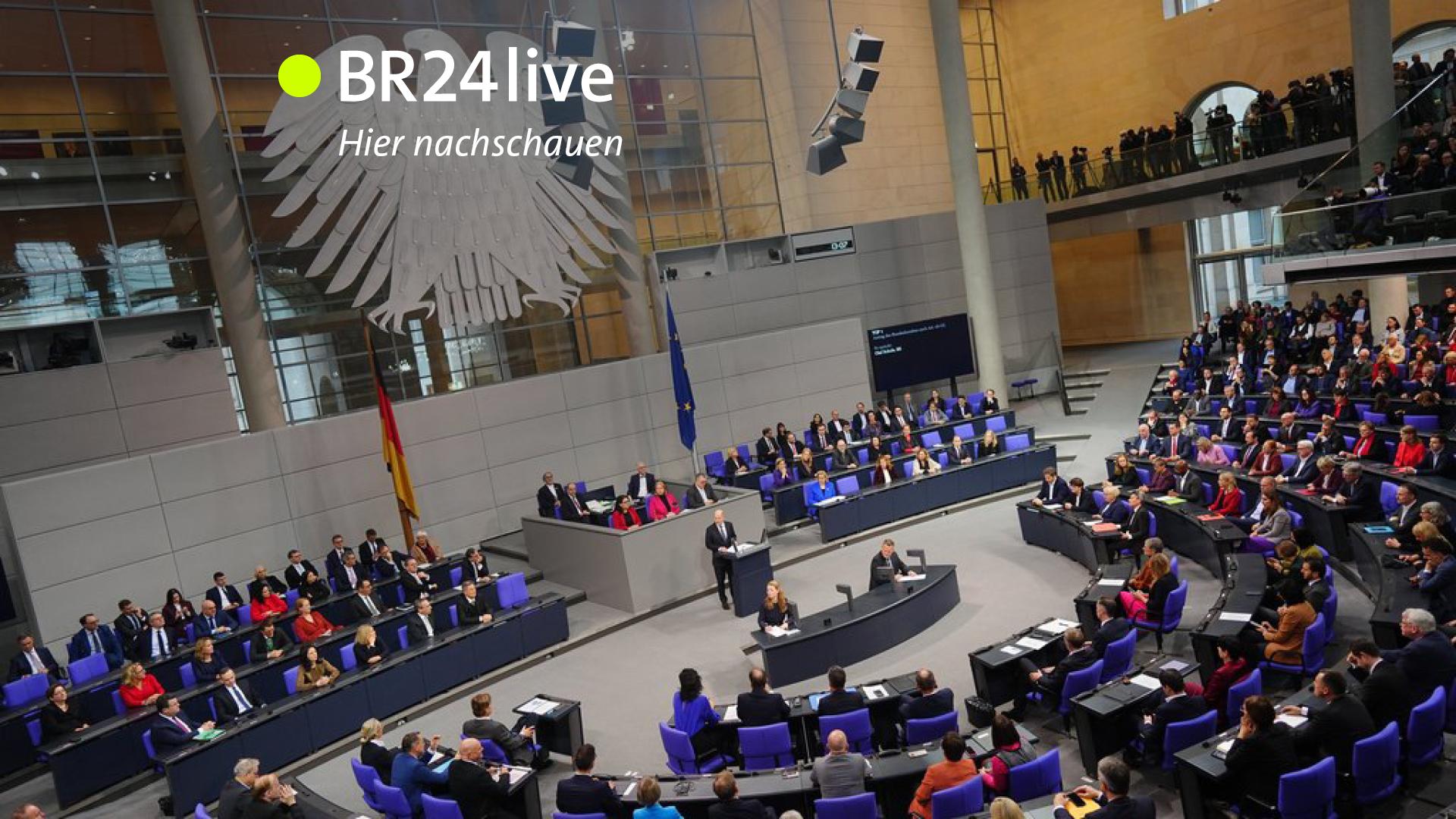Zu sehen ist das Plenum im Bundestag. Scholz stellt am 16.12. die Vertrauensfrage.