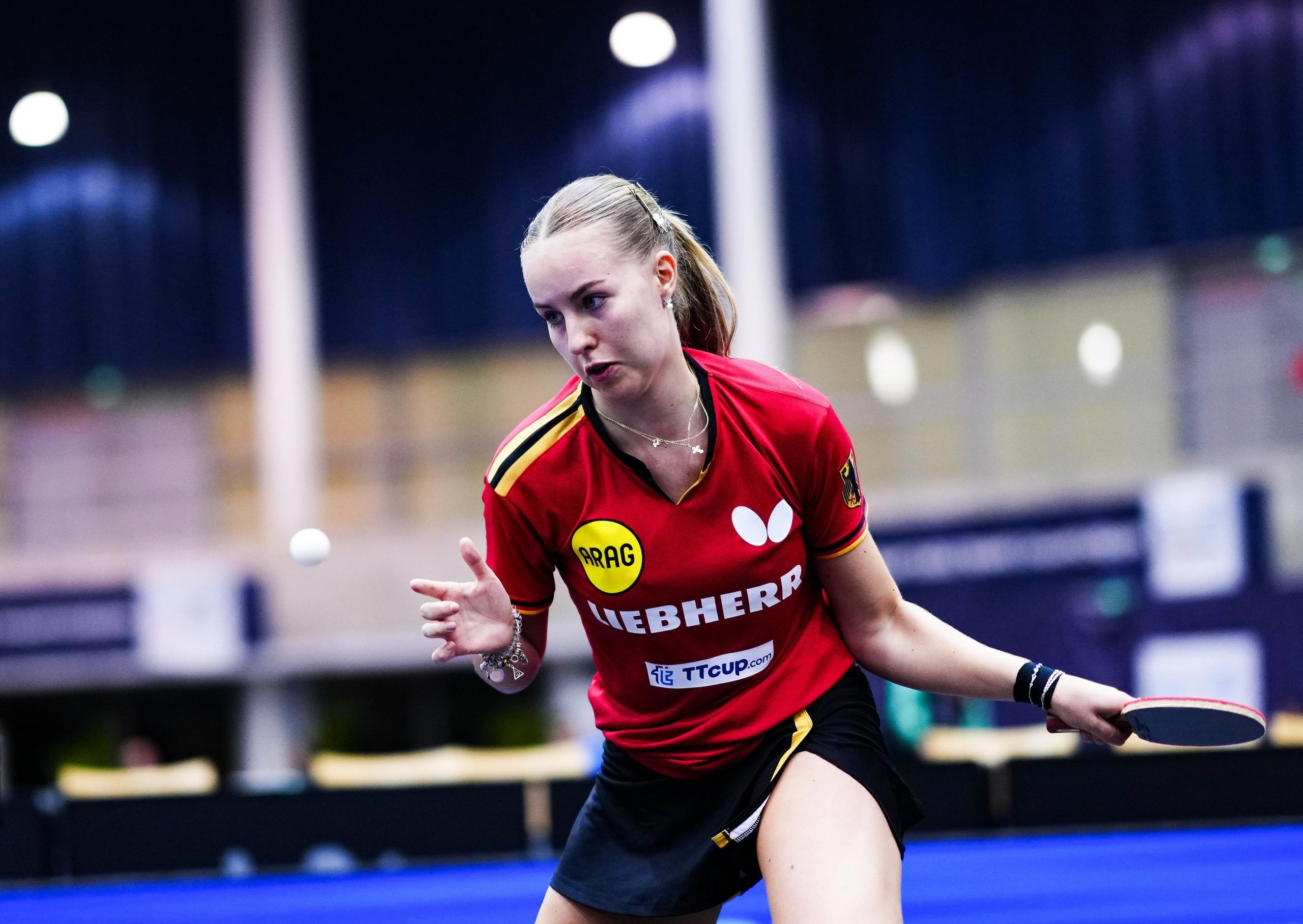 Annett Kaufmann bei der Tischtennis Europameisterschaft in Linz