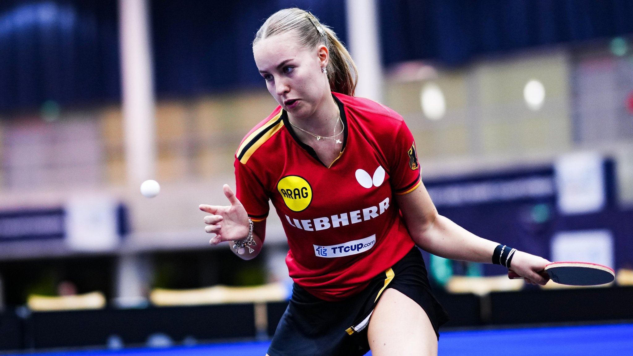 Annett Kaufmann bei der Tischtennis Europameisterschaft in Linz