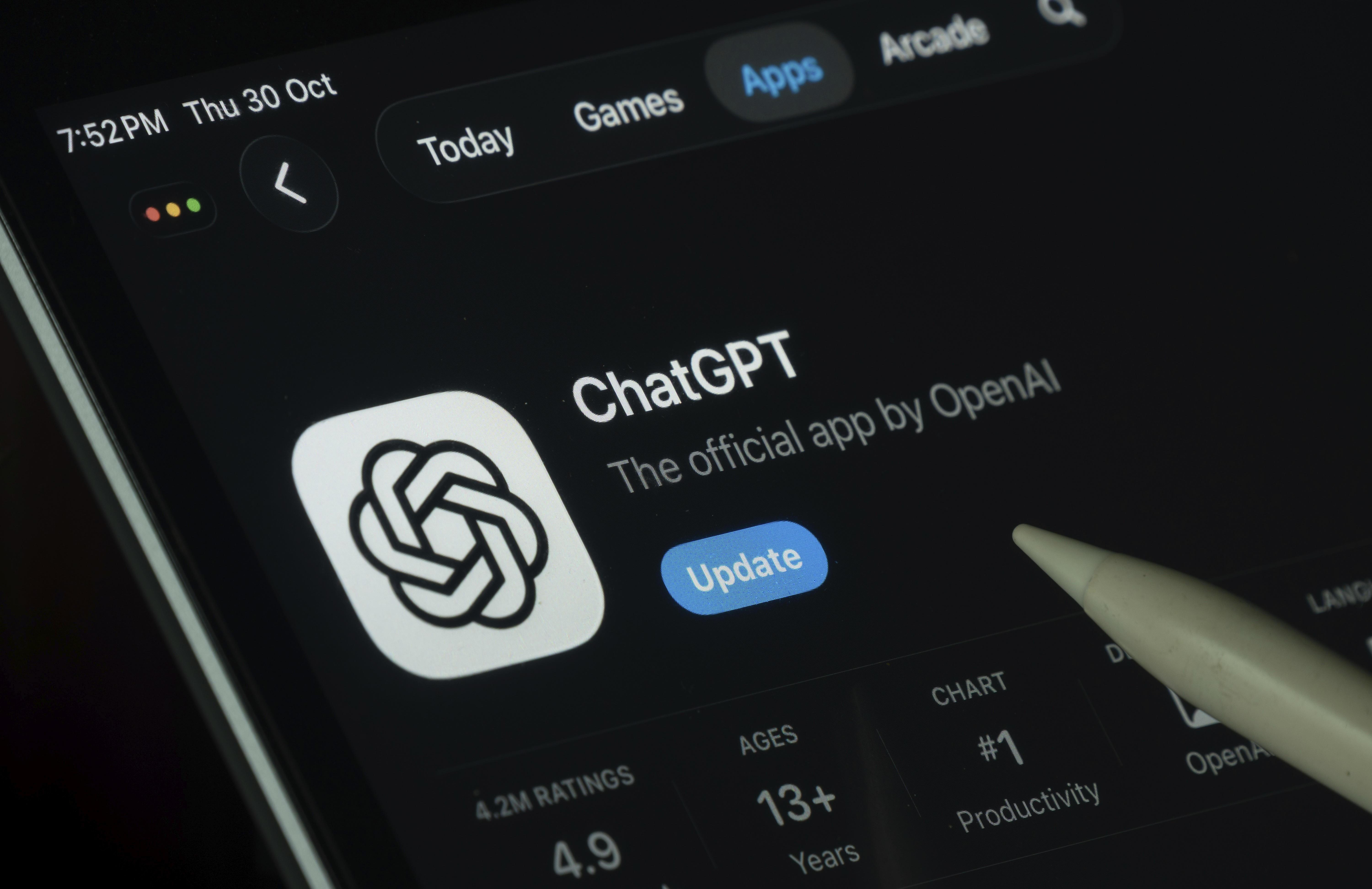 ChatGPT-App auf einem mobilen Endgerät