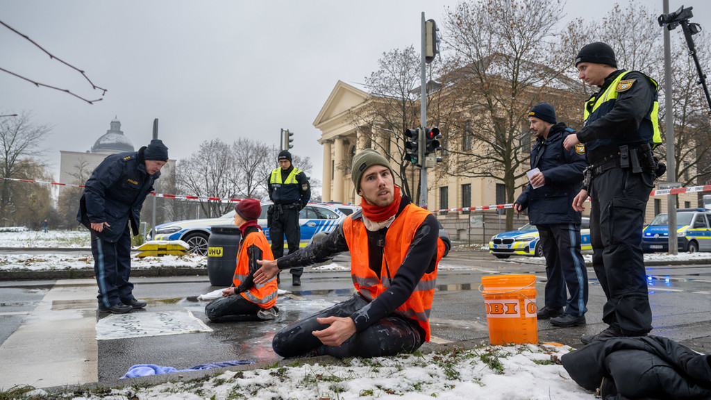 Protestaktion der "Letzten Generation" am Mittwoch in München