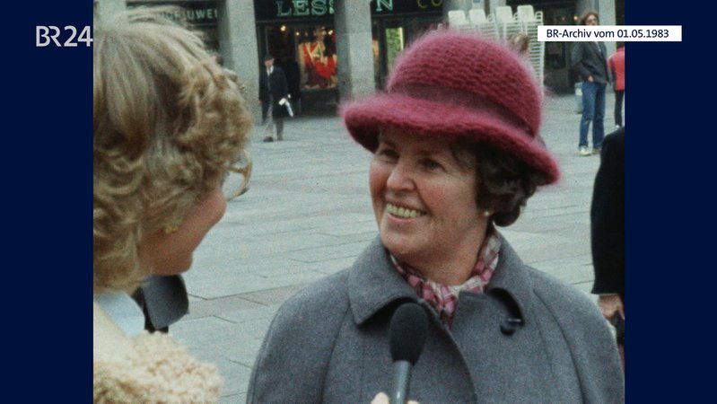 Frau mit Hut im Interview | Bild: BR-Archiv Frau mit Hut im Interview