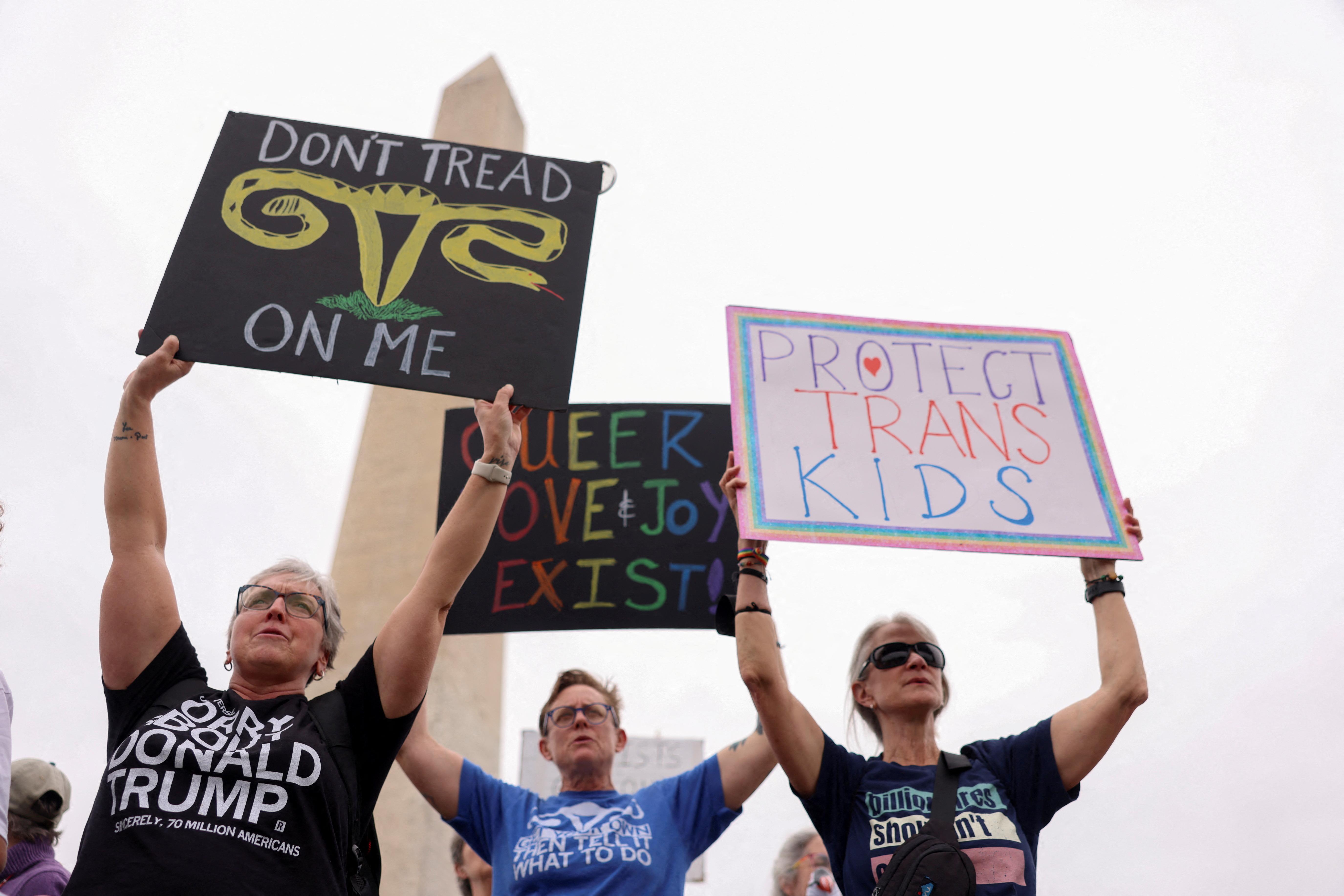 Teilnehmer einer Anti-Trump Demo in Washington