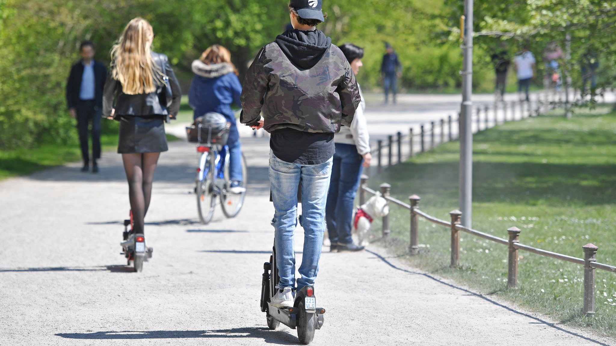 Symbolbild: E-Scooter im Englischen Garten in München