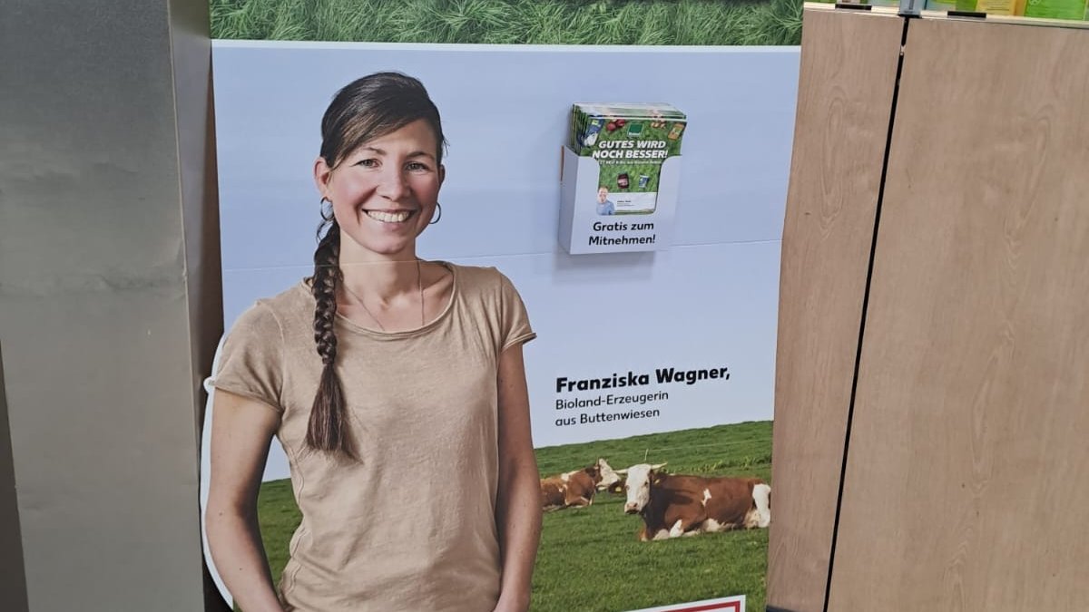 Mit diesem Foto steht Franziska Wagner deutschlandweit in Supermärkten.