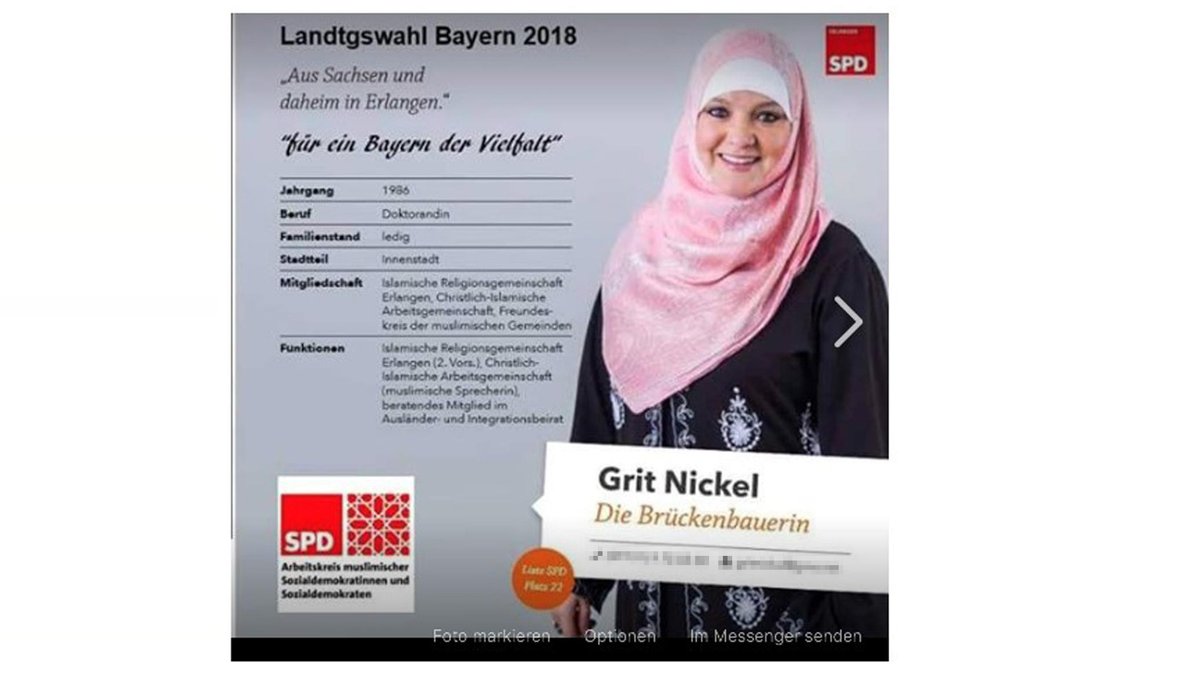 Das Fake-Plakat mit Grit Nickel | Bild: BR Screenshot Das Fake-Plakat mit Grit Nickel