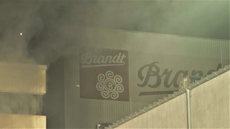 Starker Rauch drang aus dem Papierlager von Brandt Schokoladen in Landshut. | Bild: Vifogra Starker Rauch drang aus dem Papierlager von Brandt Schokoladen in Landshut.