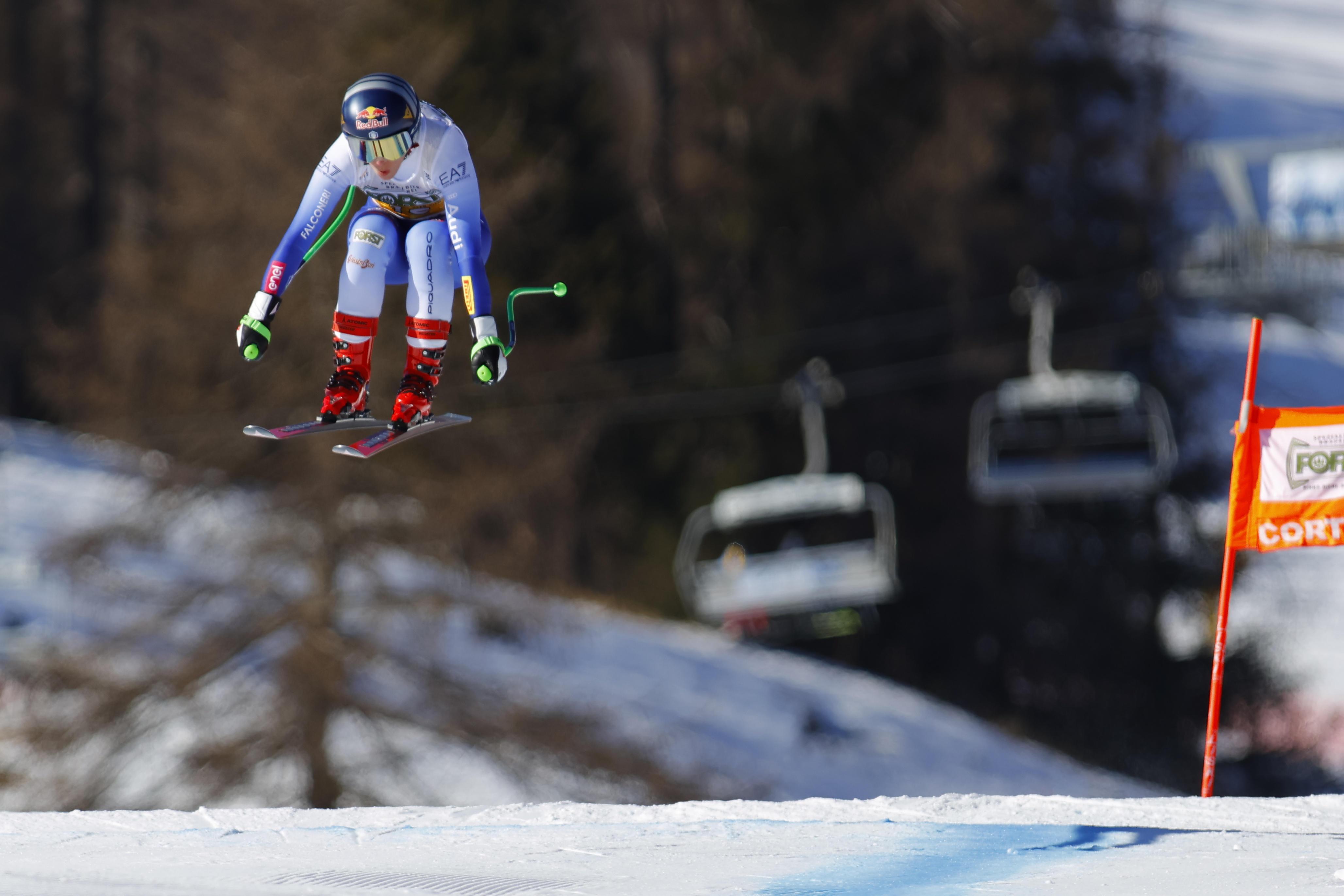 Sofia Goggia bei der Weltcupabfahrt in Cortina d'Ampezzo
