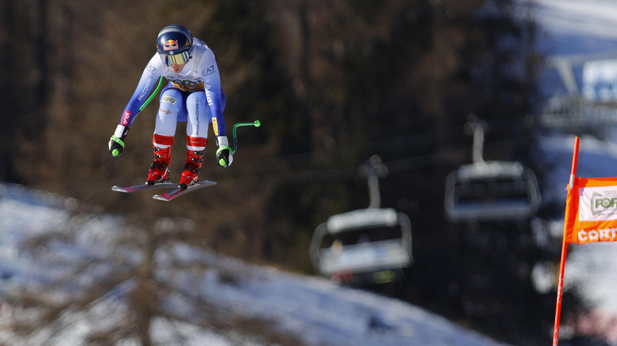 Sofia Goggia bei der Weltcupabfahrt in Cortina d'Ampezzo