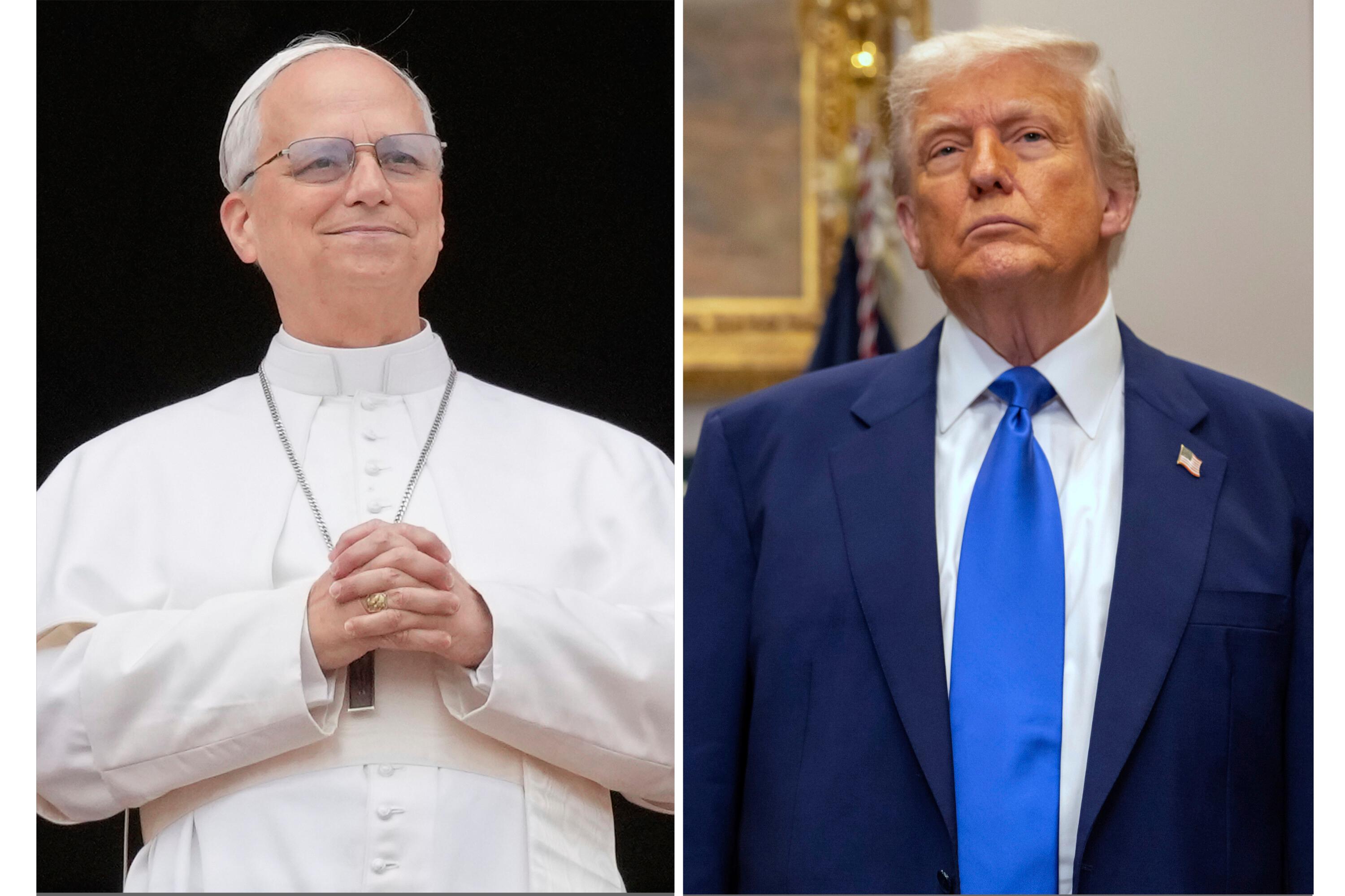 Bildcollage: Trump und Papst Leo vertreten unterschiedliche Ansichten 