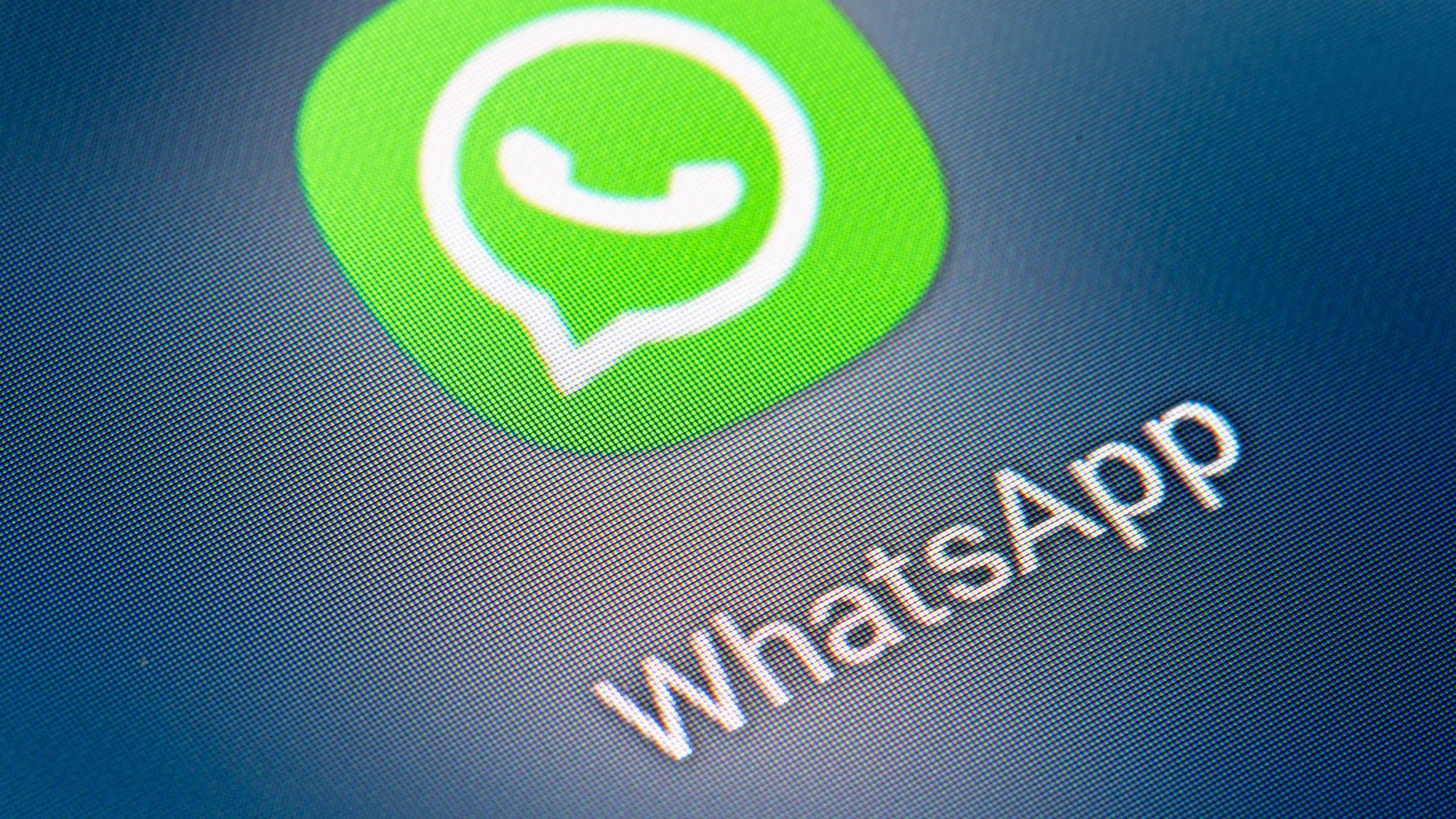 Symbolbild: Das Whatapp-Logo auf einem Bildschirm. | Bild: dpa-Bildfunk/Fabian Sommer Symbolbild: Das Whatapp-Logo auf einem Bildschirm.