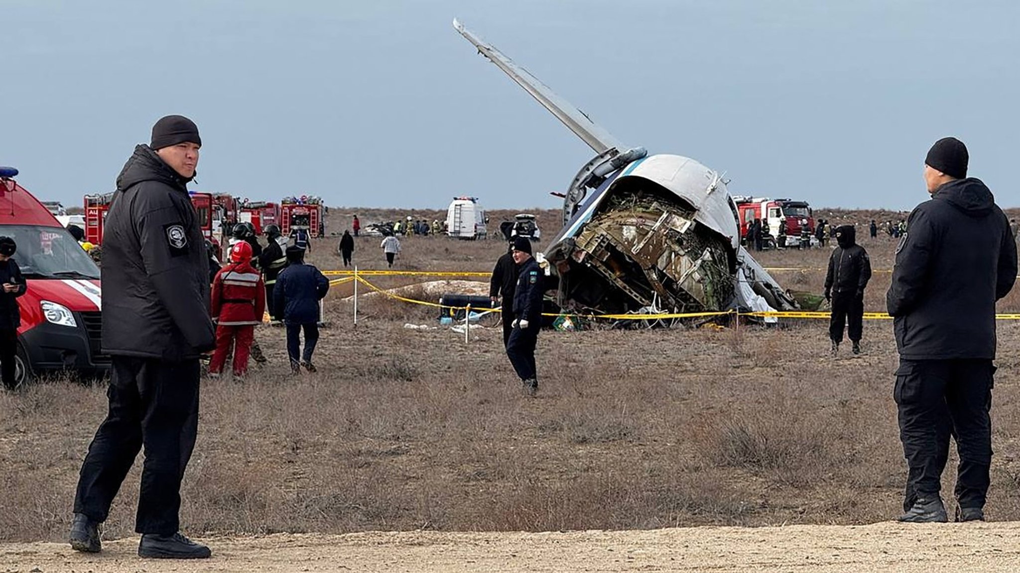 Absturzstelle eines Flugzeugs in Kasachstan