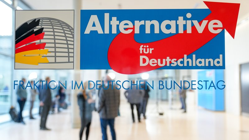 Mitglieder der AfD-Fraktion kommen zu einer Sitzung im Bundestag zusammen (Symbolbild) | Bild: pa/dpa/Kay Nietfeld Mitglieder der AfD-Fraktion kommen zu einer Sitzung im Bundestag zusammen (Symbolbild)