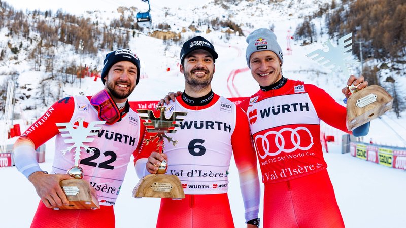 Die Schweizer Sieger von Val d'Isère | Bild: IMAGO / GEPA pictures Die Schweizer Sieger von Val d'Isère