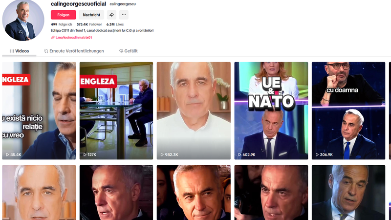 Călin Georgescus TikTok-Auftritt | Bild: Screenshot TikTok Călin Georgescus TikTok-Auftritt