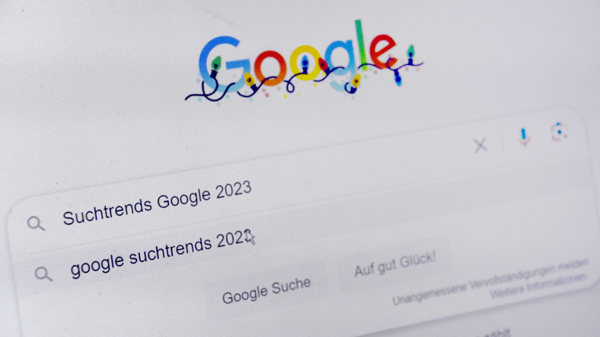 Screenshot der Suche nach den Google Suchtrend