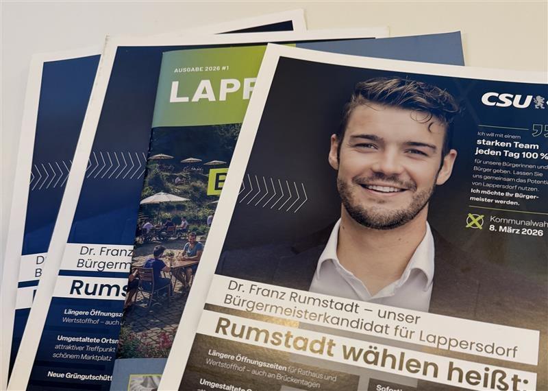 Wahlunterlagen des Wahlsiegers im oberpfälzischen Lappersdorf.