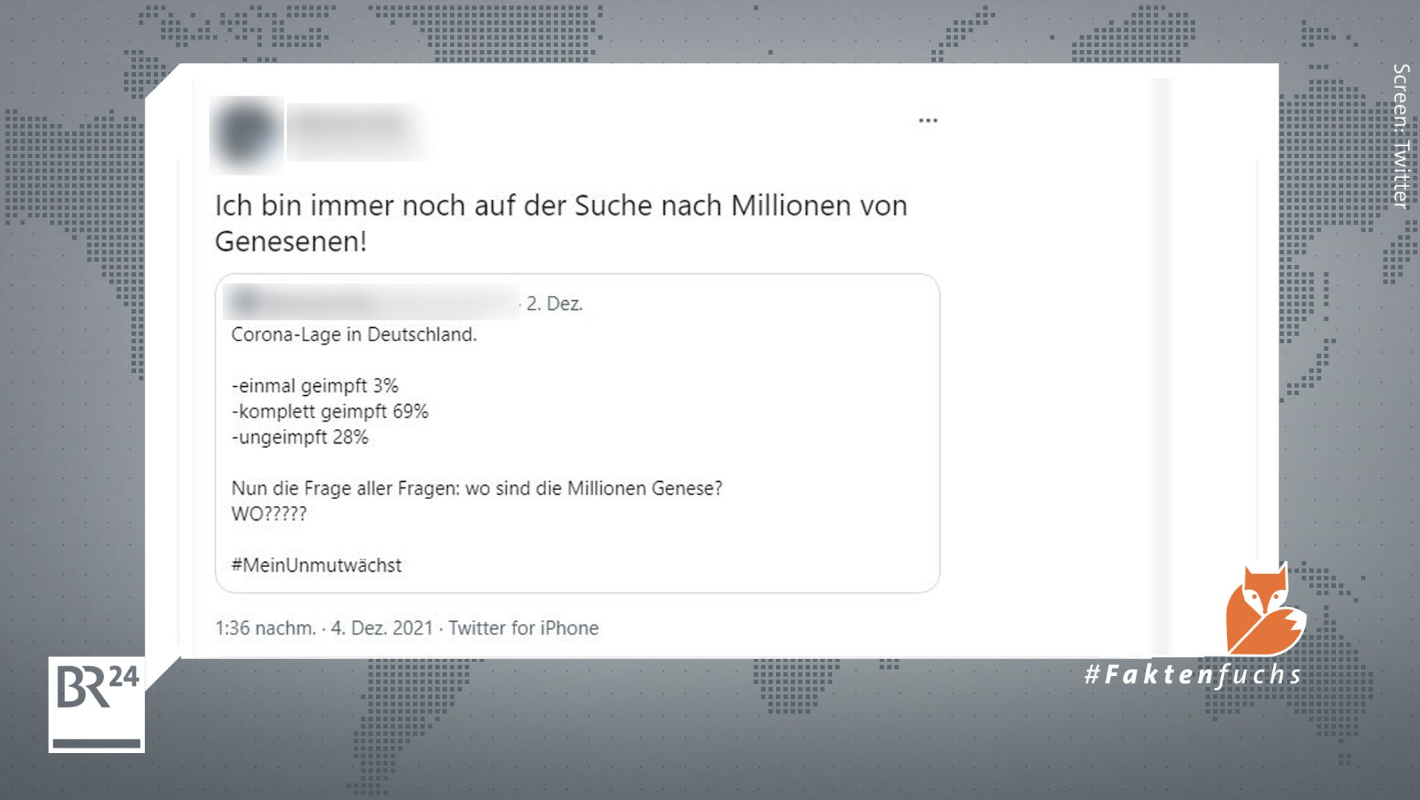 Twitter: "Ich bin immer noch auf der Suche nach Millionen von Genesenen!"