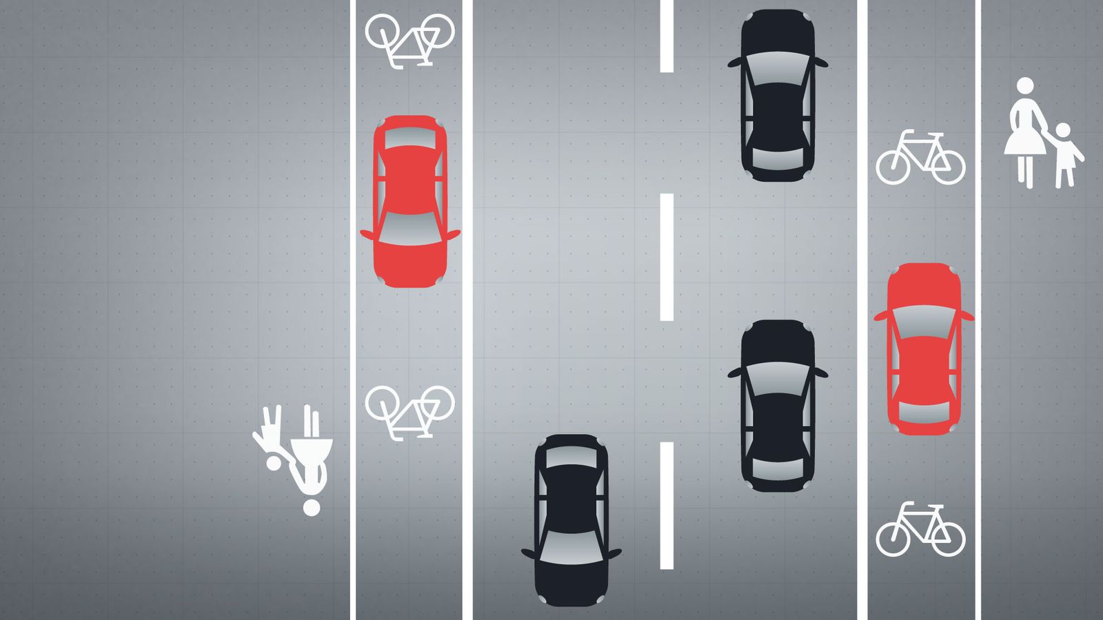 Grafik: Parken auf dem Radweg. | Bild: BR Grafik: Parken auf dem Radweg.