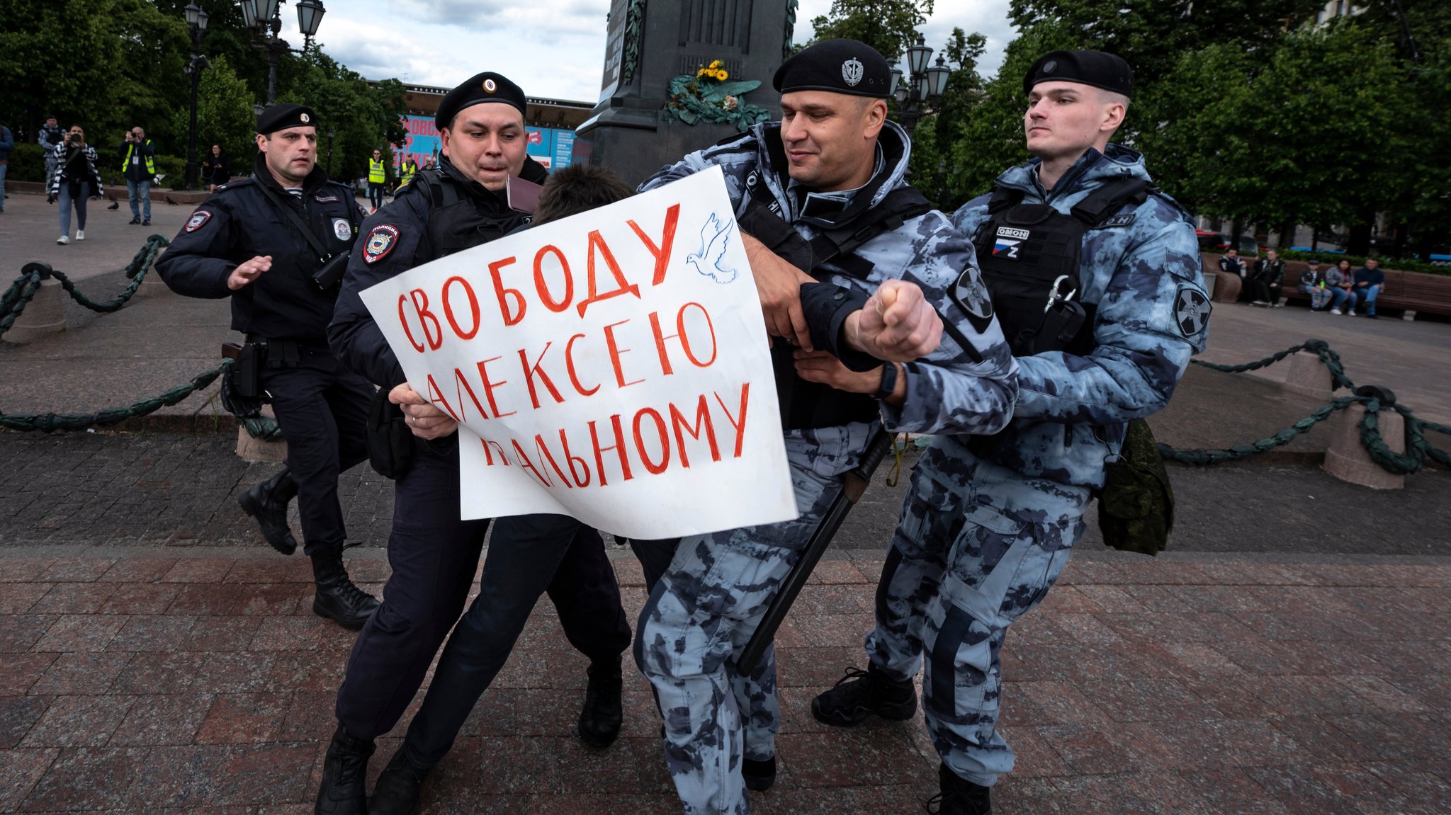 Auf dem Puschkin-Platz in Moskau am 4. Juni 2023