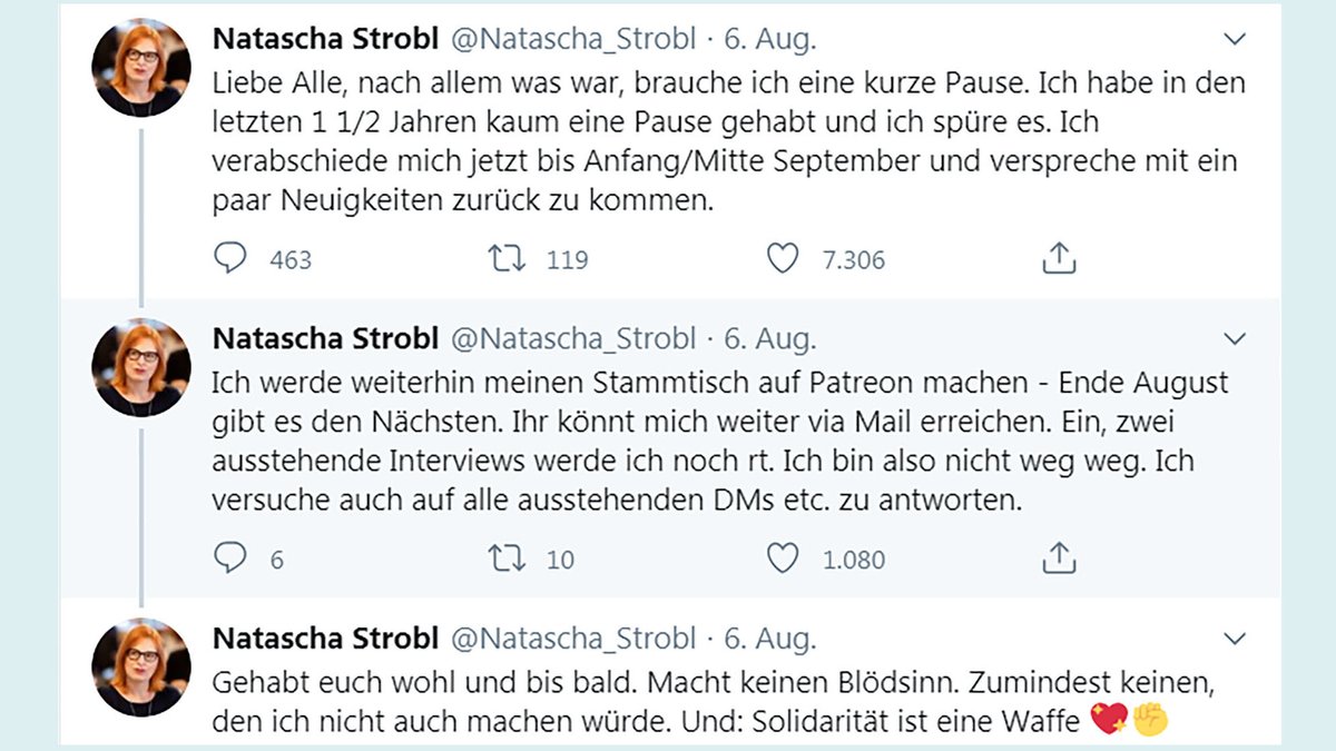 Die Politikwissenschaftlerin Natascha Strobl hat nach den Online-Attacken gegen sie vor einigen Tagen auf Twitter eine Auszeit angekündigt. 