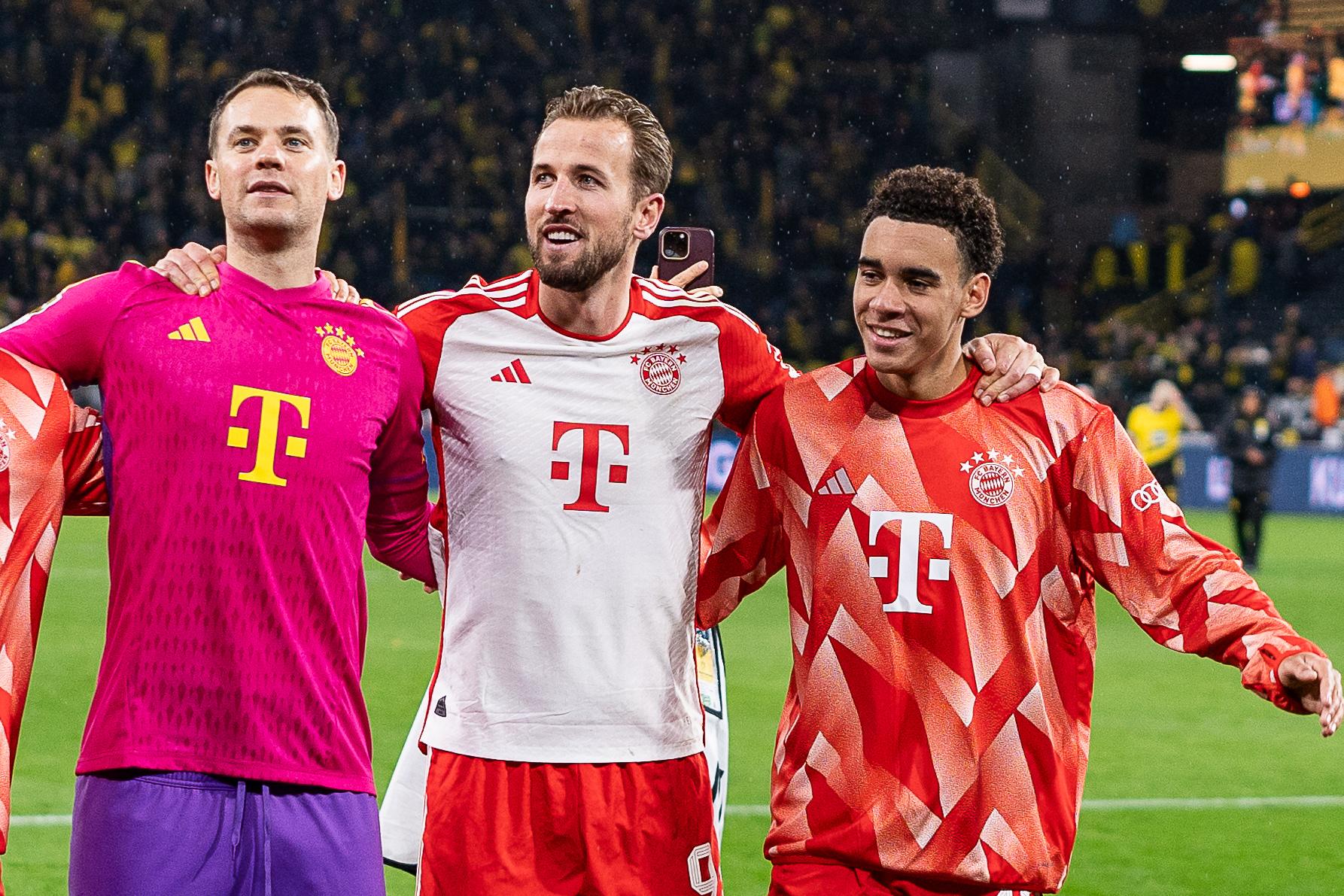 Manuel Neuer, Harry Kane & Jamal Musiala (v.l.)